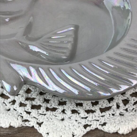 Vintage Iridescent Fish Soap Dish or Vanity Tray in Gray, 80s Bathroom - Picture 7 of 12